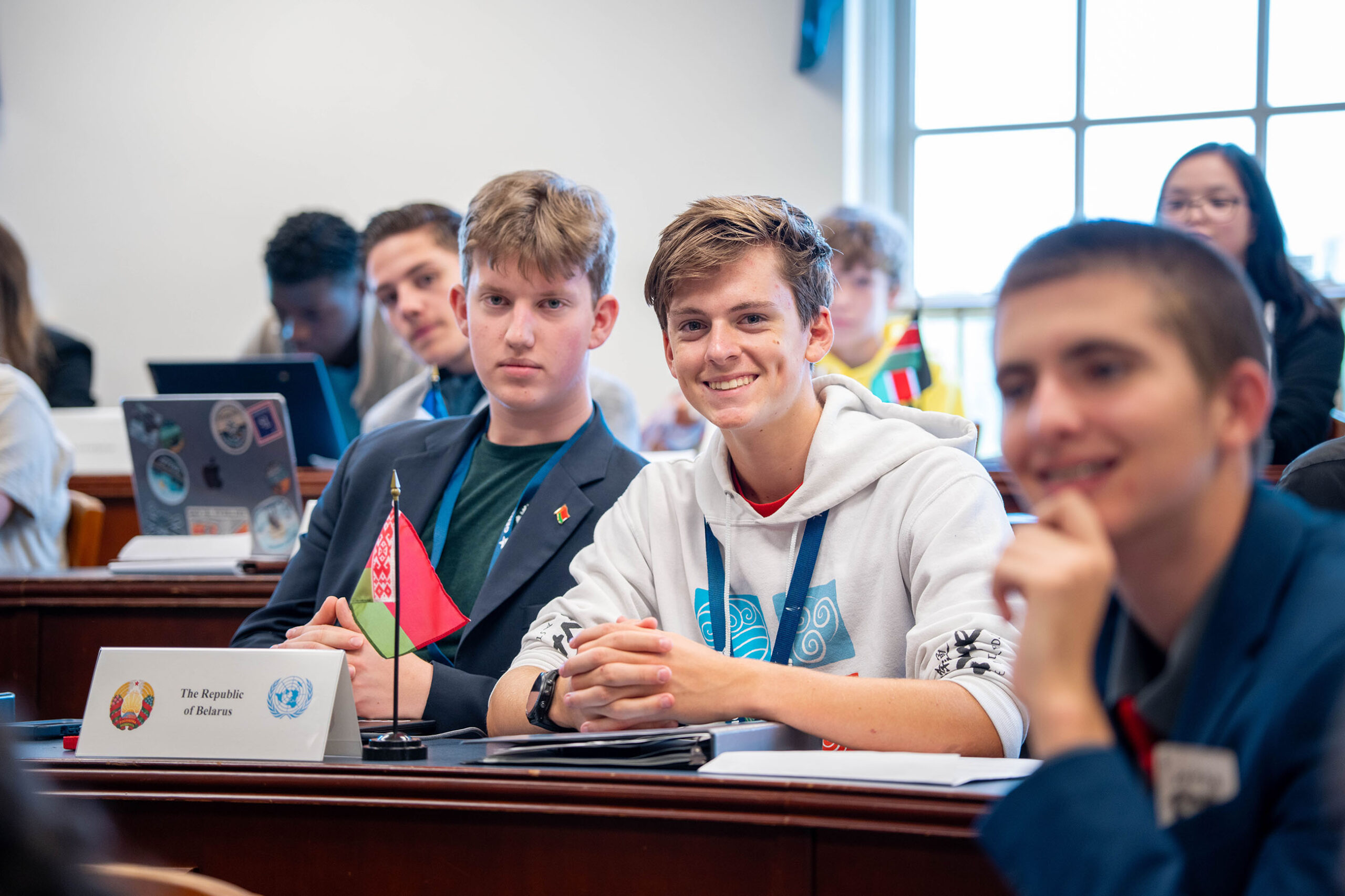 Students at UN session