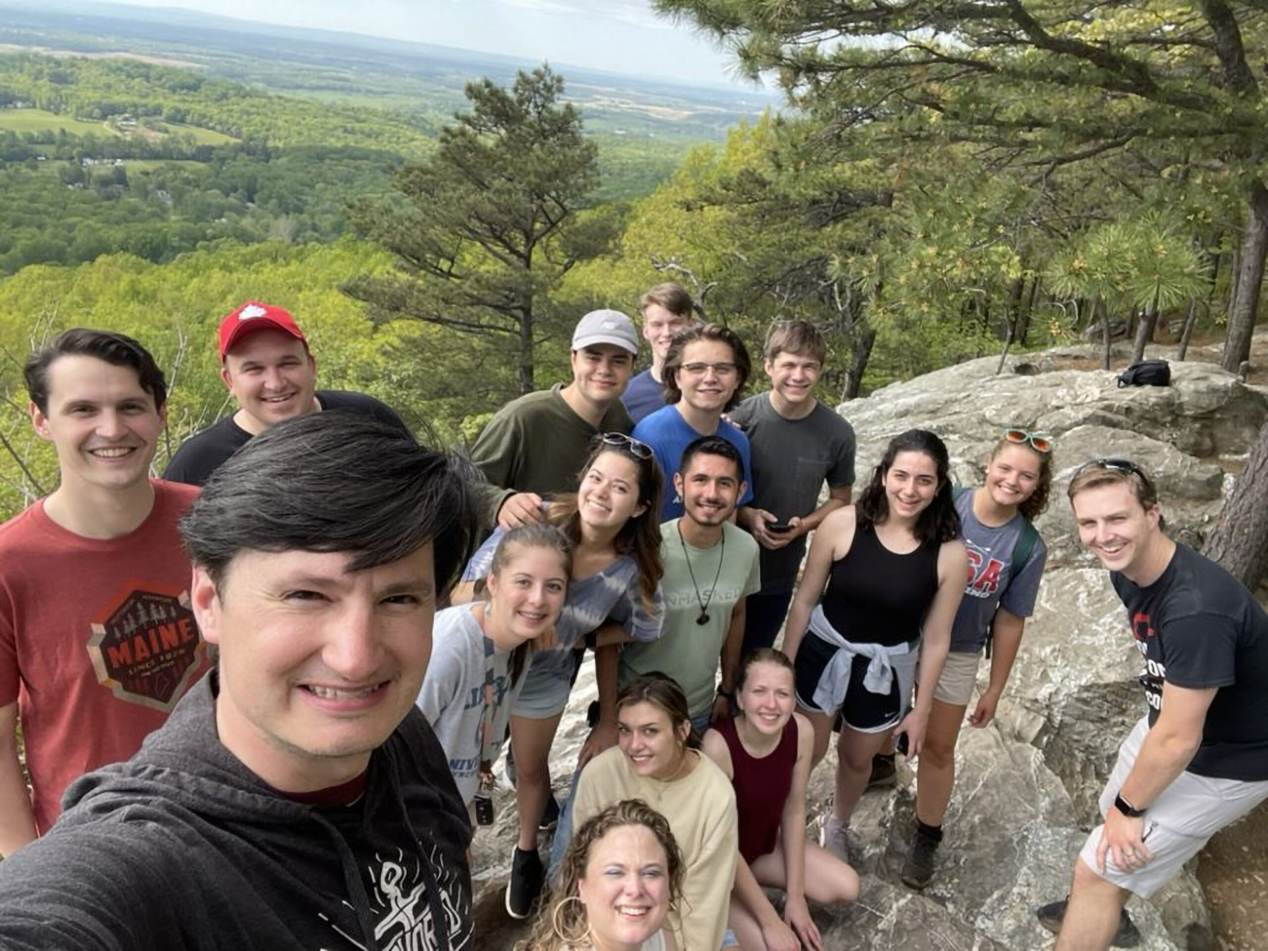 Summer interns hiking nearby trails
