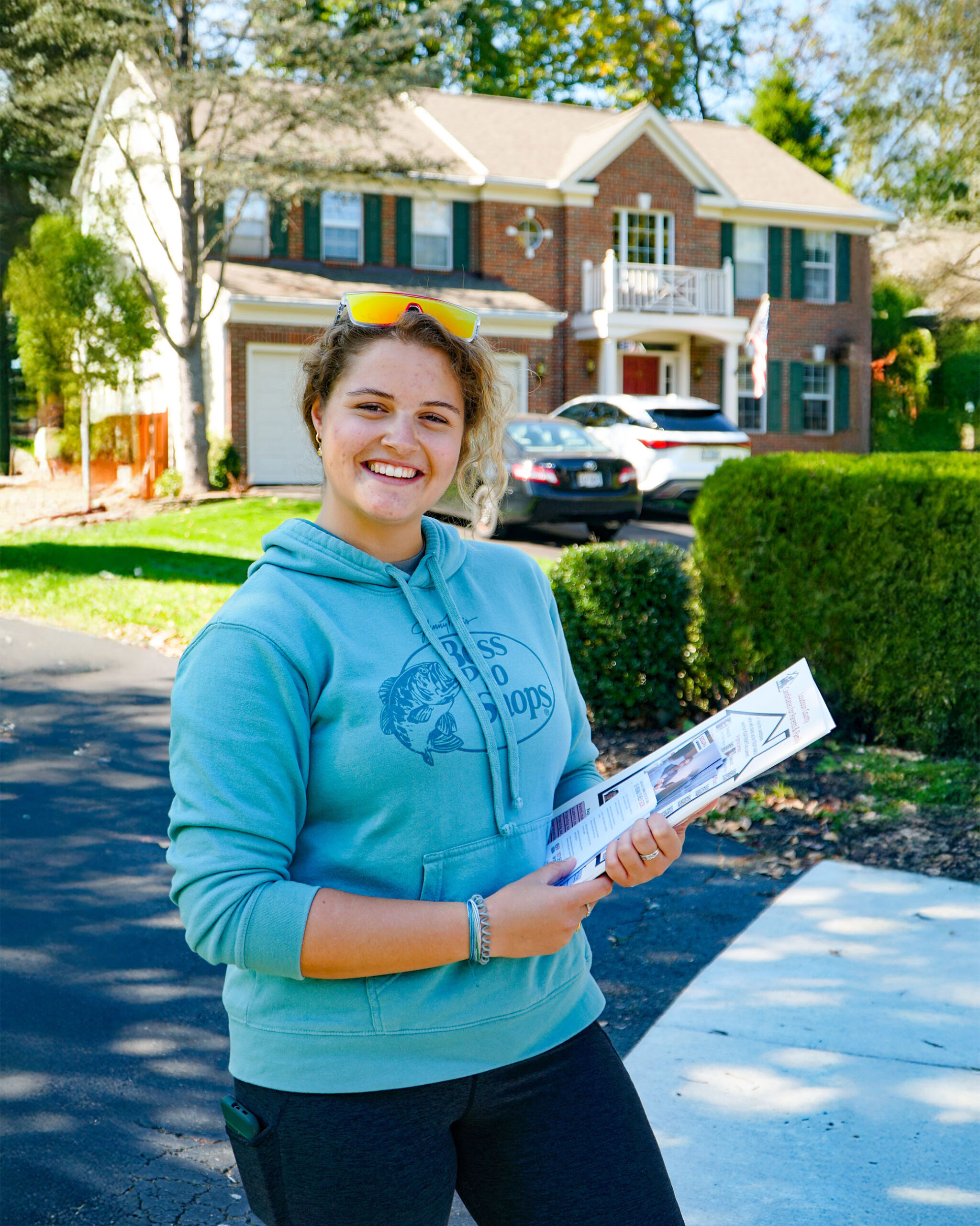 Volunteer canvassing in neighborhood