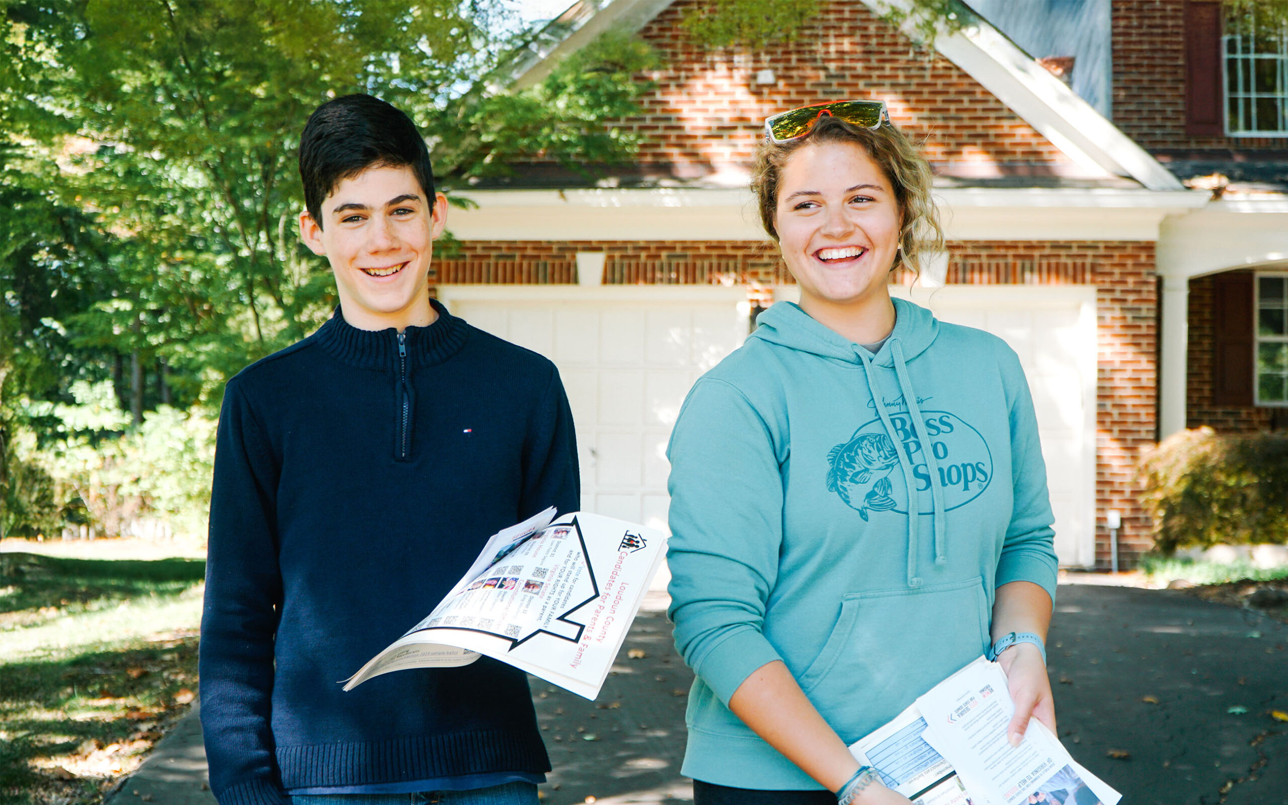Volunteers with canvassing materials